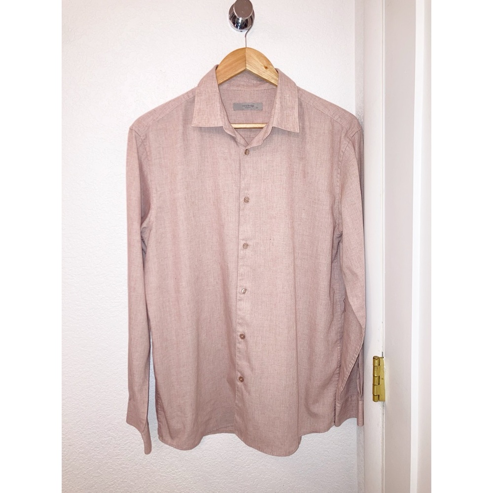 MIND BRIDGE common basic flannel shirt in Beige SZ: 100 (Medium)